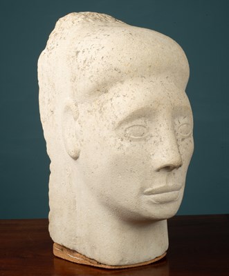 Lot 1116 - A carved limestone head of a young woman