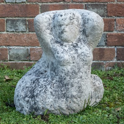 Lot 1125 - A weathered stone sculpture of a mermaid