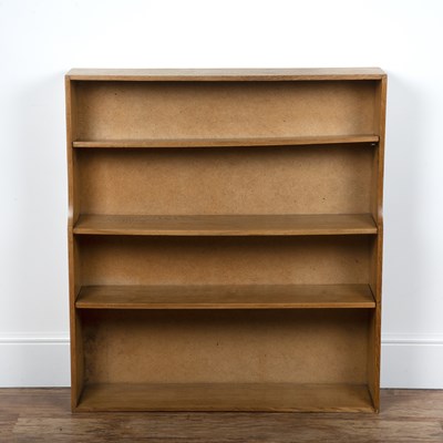 Lot 55 - Cotswold School oak open waterfall bookcase,...