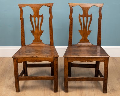 Lot 291 - A pair of elm country house chairs