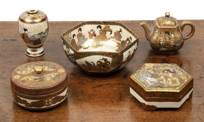 Lot 492 - Group of Satsuma ware Japanese, Meiji period...