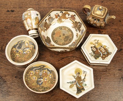 Lot 492 - Group of Satsuma ware Japanese, Meiji period...