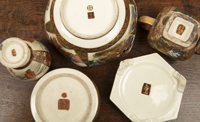 Lot 492 - Group of Satsuma ware Japanese, Meiji period...