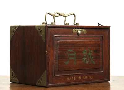 Lot 387 - Mahjong set Chinese the fitted drawers with...