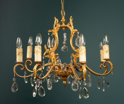 Lot 230 - A French style brass eight-branch electrolier or chandelier