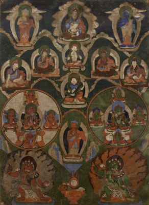 Lot 252 - Painted thangka Tibetan/Nepalese, 19th Century...