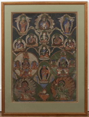 Lot 252 - Painted thangka Tibetan/Nepalese, 19th Century...
