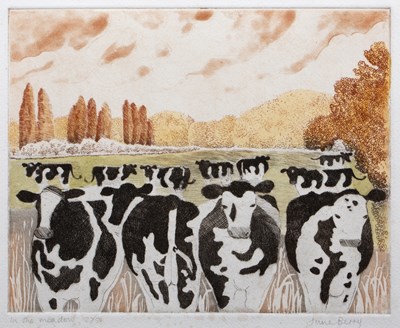 Lot 243 - June Berry (b.1924) 'In the meadow', etching...