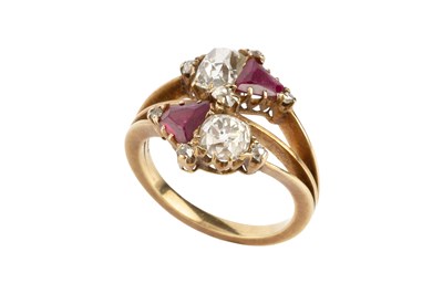 Lot 163 - A diamond and gem set dress ring, of...