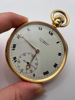 Lot 240 - An 18ct gold open face pocket watch by Charles...