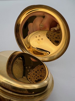 Lot 240 - An 18ct gold open face pocket watch by Charles...