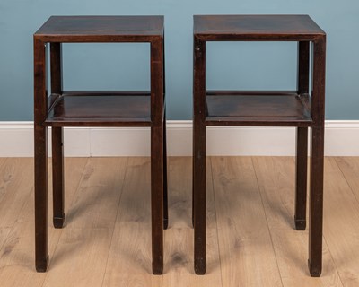 Lot 400A - Pair of hardwood stands Chinese, 19th Century...