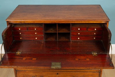 Lot 438 - A 19th century campaign secretaire chest