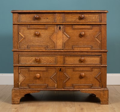 Lot 326 - An antique oak 17th century-style chest of drawers