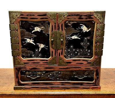 Lot 635 - Mother of pearl decorated table cabinet...