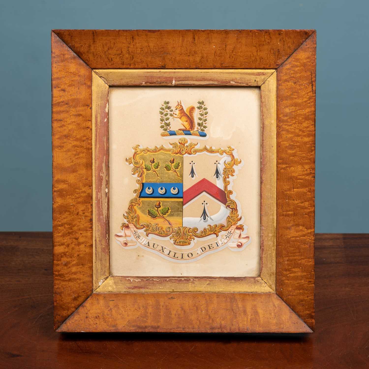 Lot 252 - A 19th century painted armorial