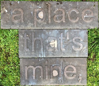 Lot 1171 - Three metal garden plaques embossed to read 'a place that's mine'