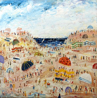 Lot 117 - Simeon Stafford (b.1956) 'St Ives beach scene',...