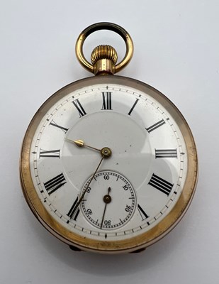 Lot 203 - An open face pocket watch, the circular white...