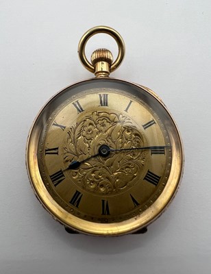 Lot 203 - An open face pocket watch, the circular white...