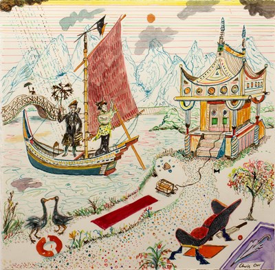 Lot 202 - Chris Orr (b.1943) 'Untitled riverside scene',...