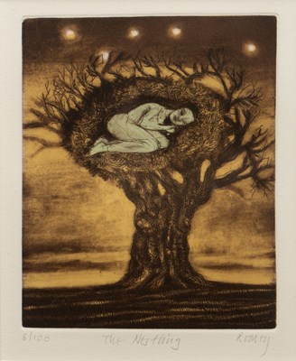 Lot 247 - Mick Rooney (b.1944) 'The Nestling', etching...