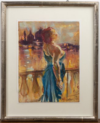 Lot 211 - June Redfern (b.1951) 'The blue boat', oil on...