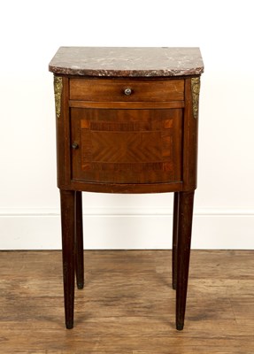 Lot 78 - Marble top French style cupboard with inlaid...