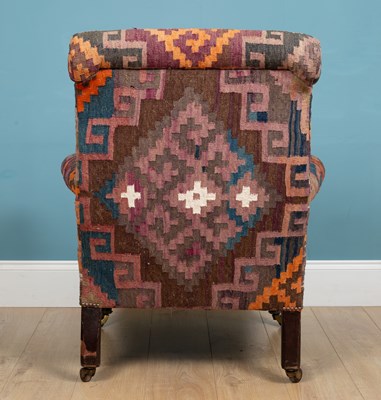 Lot 549 - A Kilim upholstered armchair, late 20th century