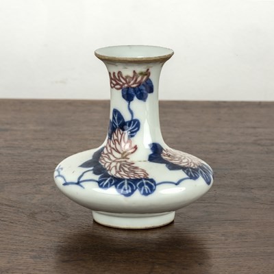 Lot 172 - Miniature blue and iron red vase Chinese...