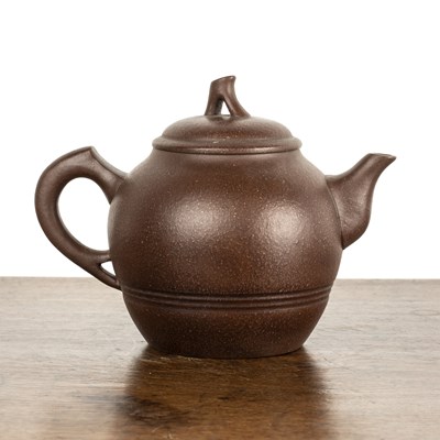 Lot 181 - Yixing teapot Chinese of simple ovoid form...