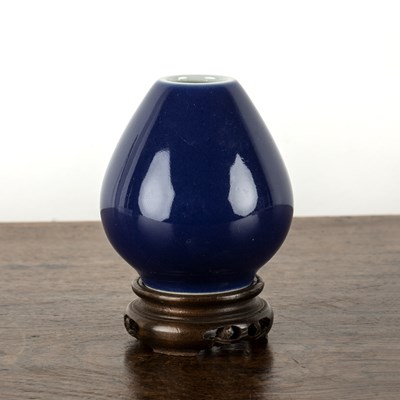 Lot 182 - Monochrome blue water dropper Chinese of ovoid...