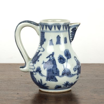 Lot 50 - Miniature blue and white cream jug Chinese,...