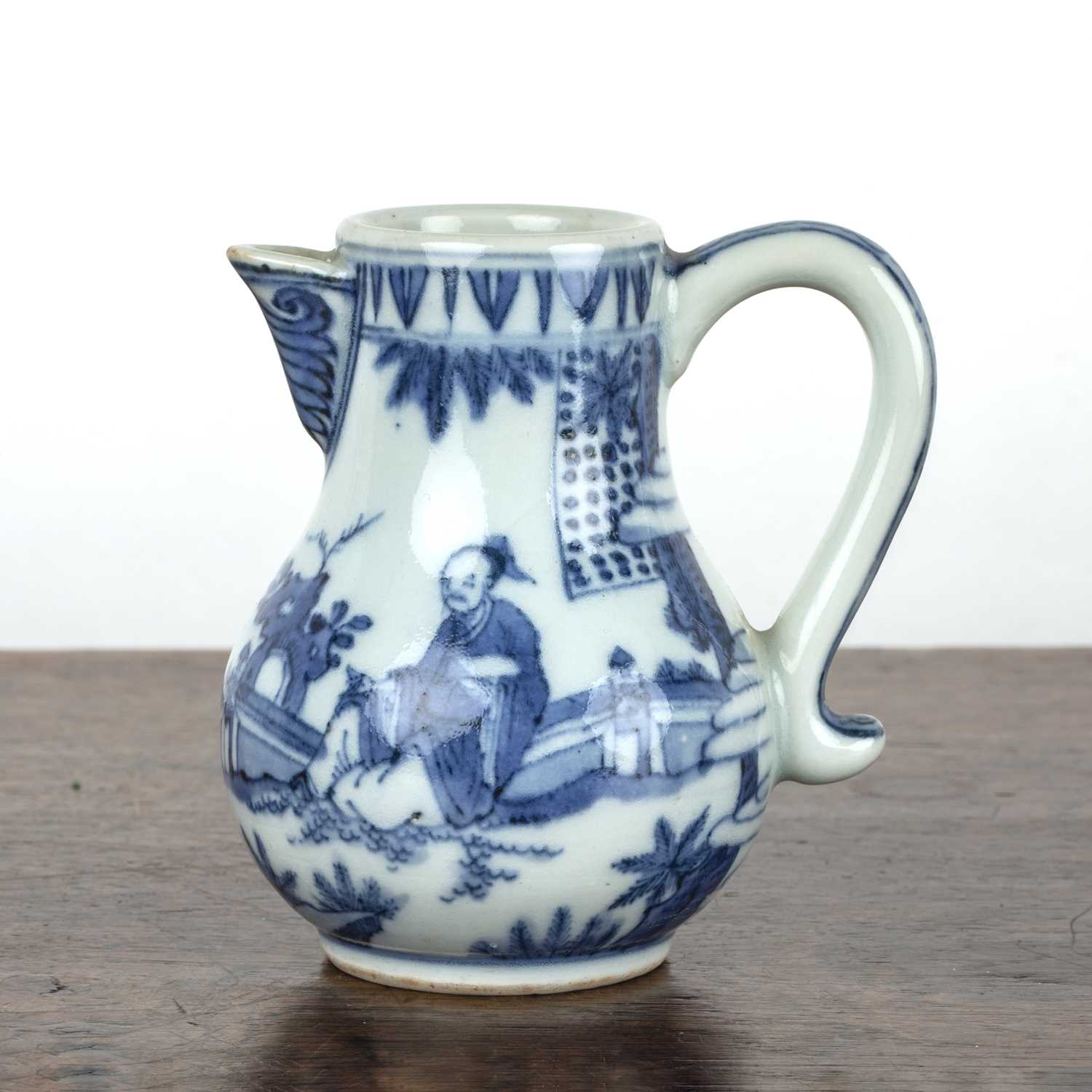 Lot 50 - Miniature blue and white cream jug Chinese,...