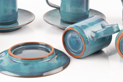 Lot 640 - Annette Fuchs (1939-1992) Coffee set turquoise...