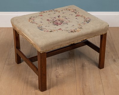 Lot 497 - A Georgian rectangular dressing stool