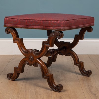 Lot 356 - A Victorian rosewood dressing table stool