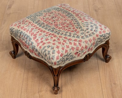 Lot 512 - A small Victorian rosewood footstool