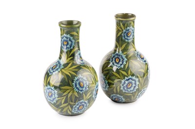 Lot 687 - Doulton Lambeth A pair of Faience vases, 1881...