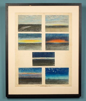 Lot 198 - 'Sky Studies', a framed group of pastel on paper drawings