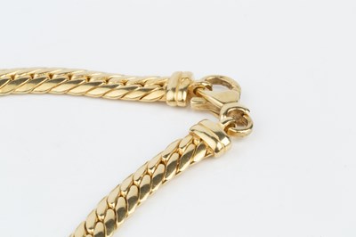 Lot 229 - A yellow precious metal collar necklace, of...