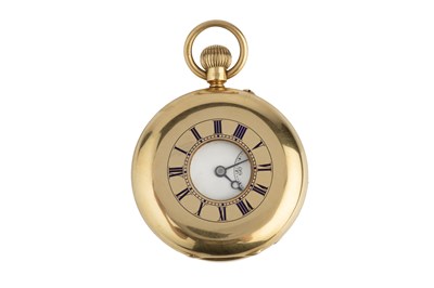 Lot 234 - An 18ct gold half hunter pocket watch by Jump,...