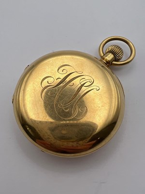 Lot 234 - An 18ct gold half hunter pocket watch by Jump,...