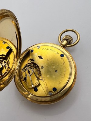 Lot 234 - An 18ct gold half hunter pocket watch by Jump,...