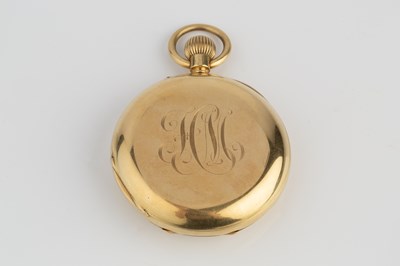 Lot 234 - An 18ct gold half hunter pocket watch by Jump,...