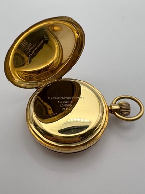 Lot 234 - An 18ct gold half hunter pocket watch by Jump,...