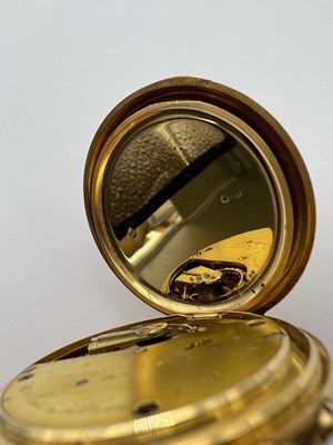 Lot 234 - An 18ct gold half hunter pocket watch by Jump,...