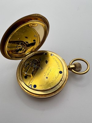 Lot 234 - An 18ct gold half hunter pocket watch by Jump,...
