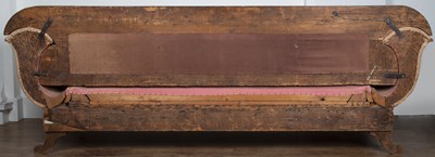 Lot 79 - Biedermier style sofa walnut veneer frame,...