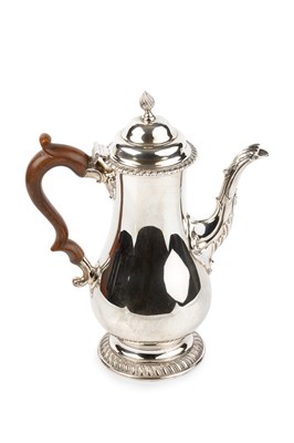 Lot 804 - A silver coffee pot, of baluster form with...